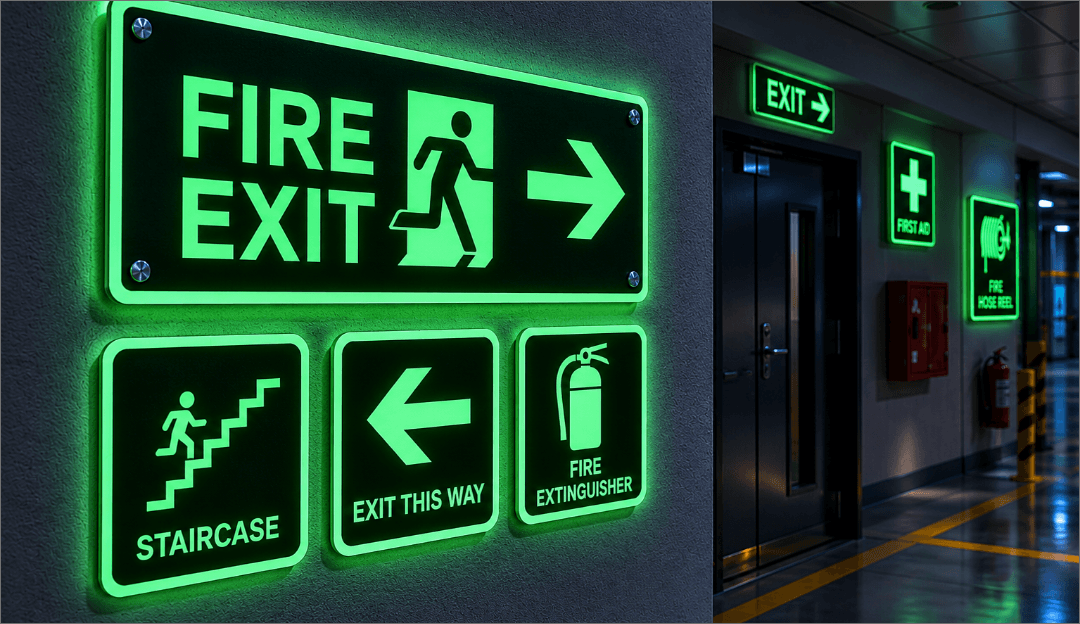 Photoluminescent Glow Signs
